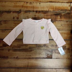 Carters cardigan Sweater size 9 months pink heart spring Easter cotton new